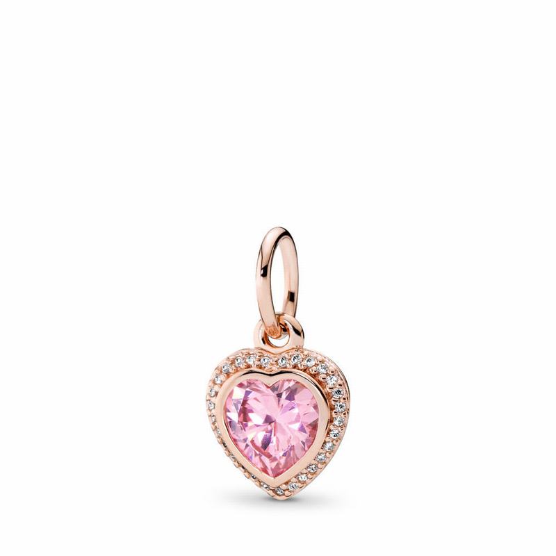 Pandora Rose™ Sparkling Love Pendant Ireland - Pandora Rose/Cubic Zirconia - 346091WLY